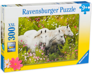 Пъзел Ravensburger от 300 XXL части - Бели коне