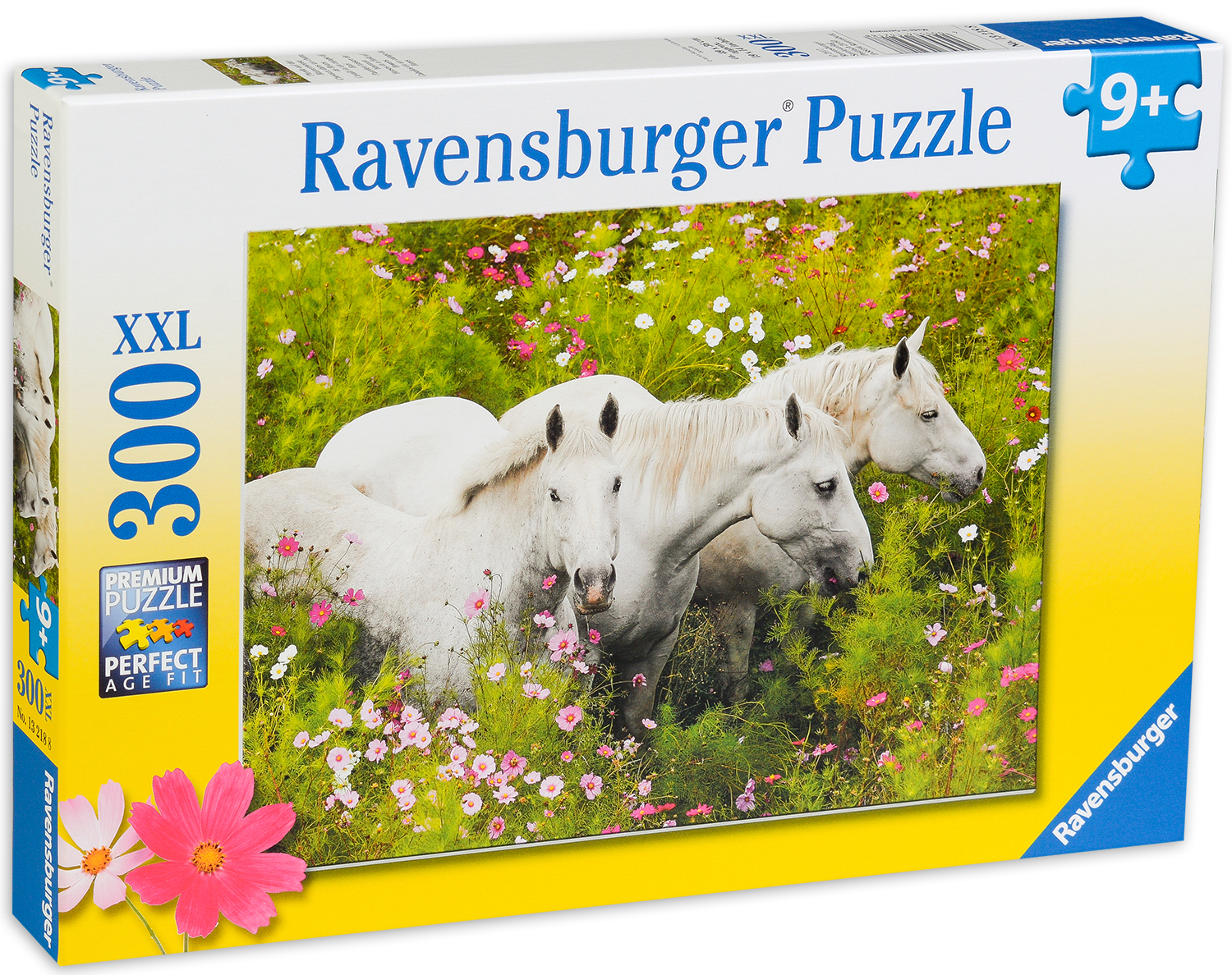 Пъзел Ravensburger от 300 XXL части - Бели коне