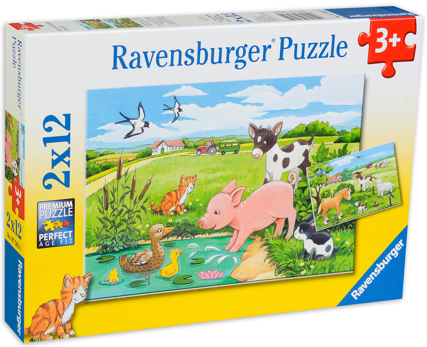 Пъзел Ravensburger от 2 x 12 части - Бебета животни