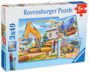 Пъзел Ravensburger от 3 x 49 части - Строителни машини