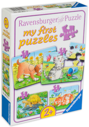 Пъзел Ravensburger 4 в 1 - Сладки животни