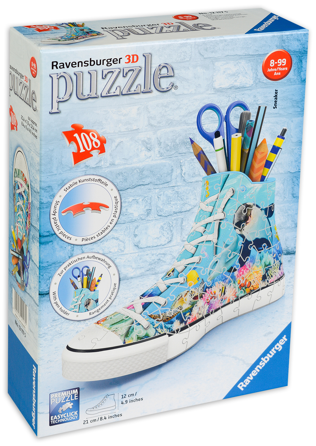 3D пъзел Ravensburger от 108 части - Обувка, Под водата