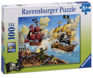 Пъзел Ravensburger от 100 XXL части - Битка между пиратски кораби