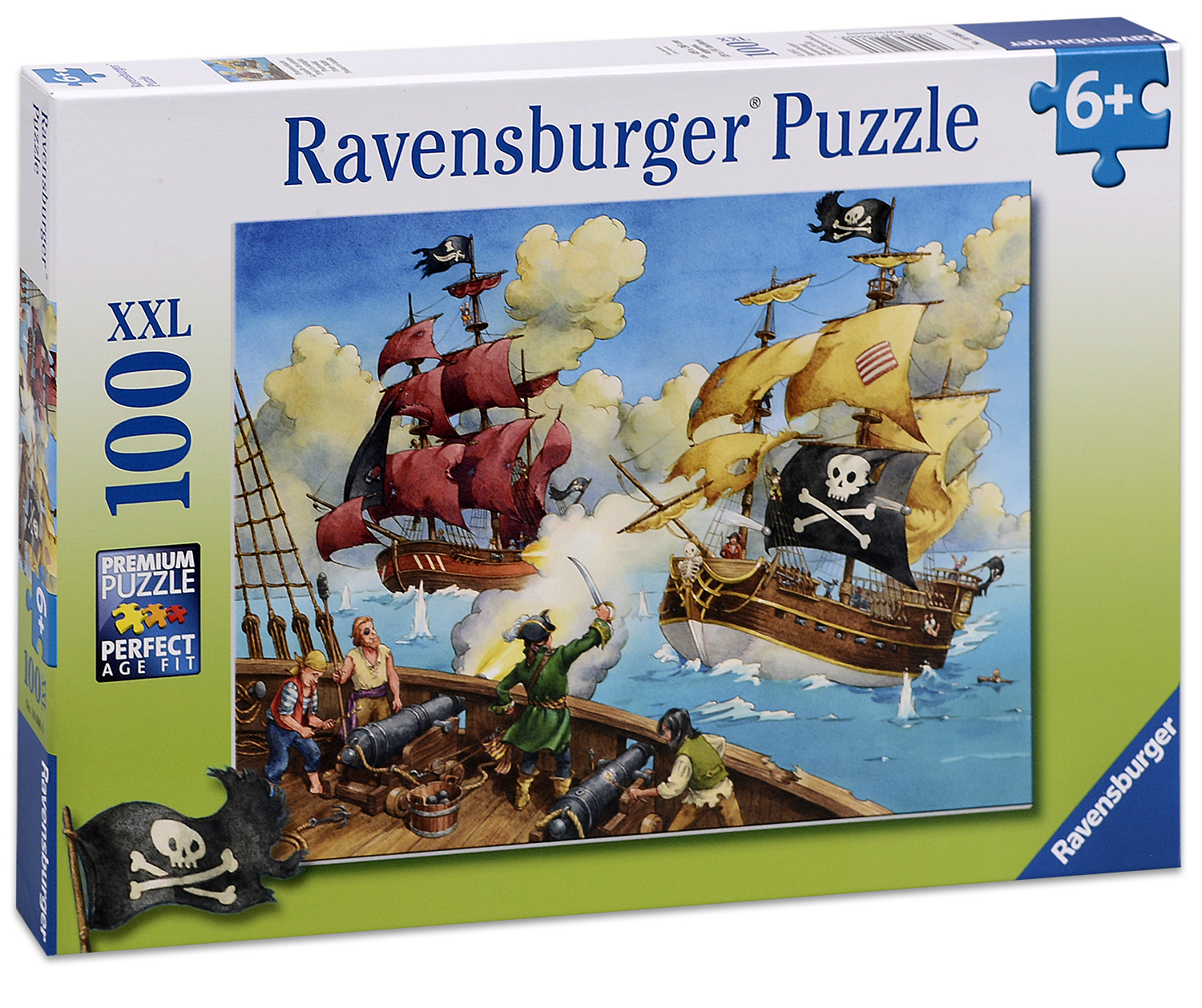 Пъзел Ravensburger от 100 XXL части - Битка между пиратски кораби