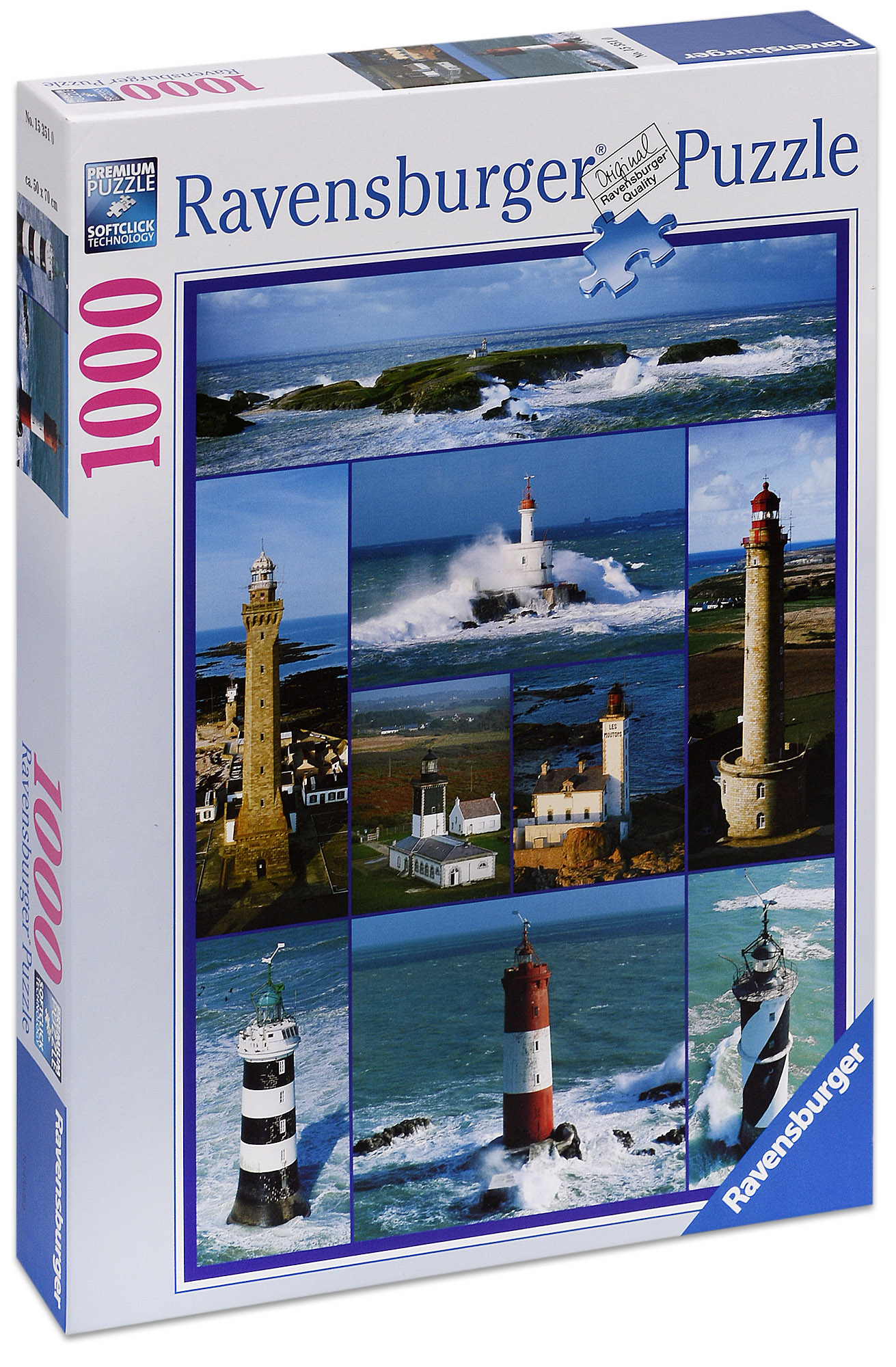 Пъзел Ravensburger от 1000 части - Фарове в Бретан