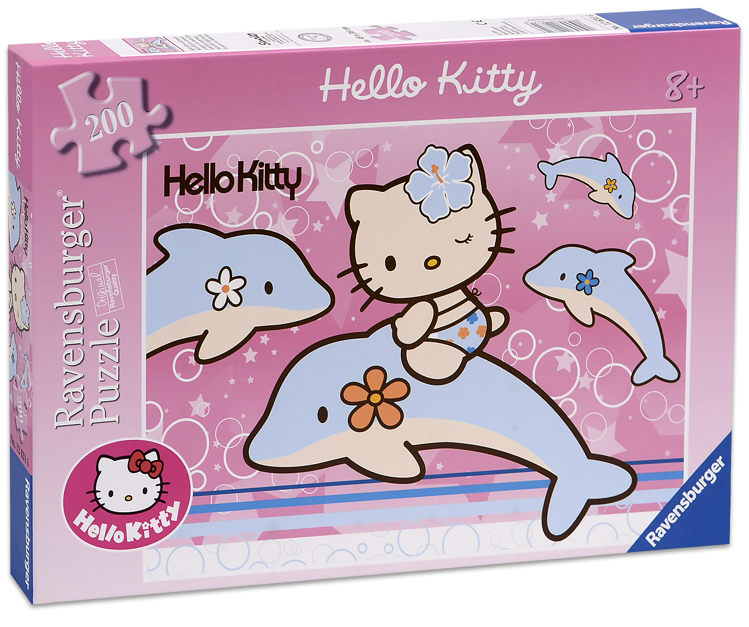 Пъзел Ravensburger от 200 части - Котето Хелоу Кити с делфини