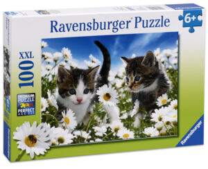 Пъзел Ravensburger от 100 XXL части - Котетата Кити и Дейзи