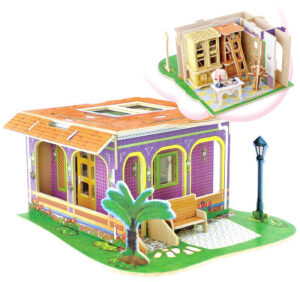 Дървен 3D пъзел Robo Time от 104 части – Стая за учене