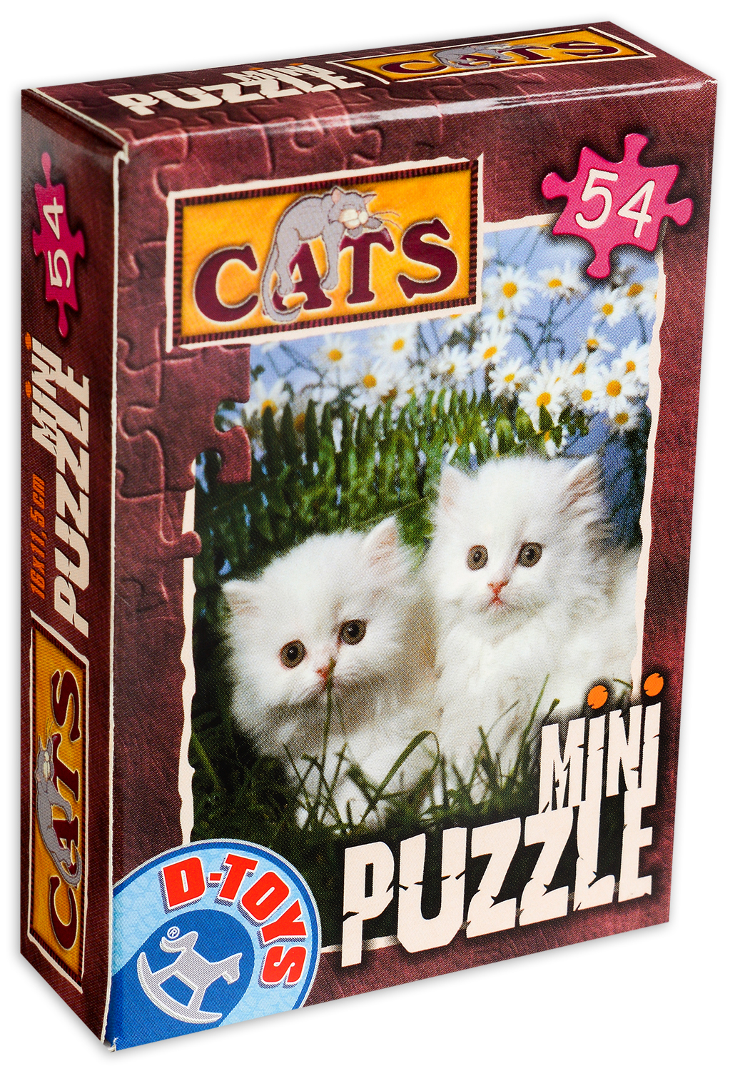 Мини пъзел D-Toys от 54 части - Две бели котета