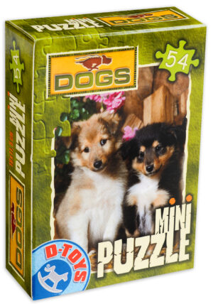 Мини пъзел D-Toys от 54 части - Две кученца