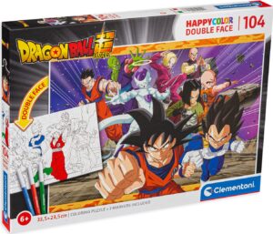 Двулицев пъзел Clementoni за оцветяване от 104 части - Драгънбол