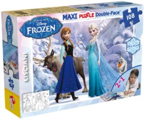 Двулицев пъзел Lisciani за оцветяване от 108 части - Елза и Анна