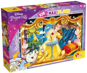 Двулицев пъзел Lisciani за оцветяване от 108 части - Красавицата и Звяра