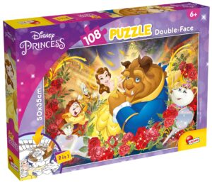 Двулицев пъзел Lisciani за оцветяване от 108 части - Красавицата и Звяра