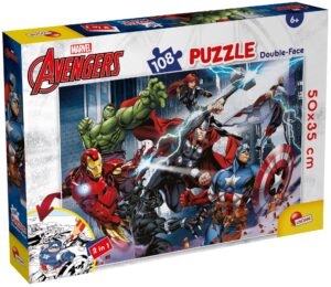 Двулицев пъзел Lisciani за оцветяване от 108 части - Отмъстителите