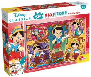 Двулицев пъзел Lisciani за оцветяване от 108 части - Пинокио