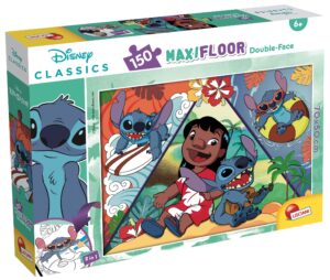 Двулицев пъзел Lisciani за оцветяване от 150 части - Лило и Стич