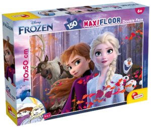 Двулицев пъзел Lisciani за оцветяване от 150 части - Замръзналото кралство