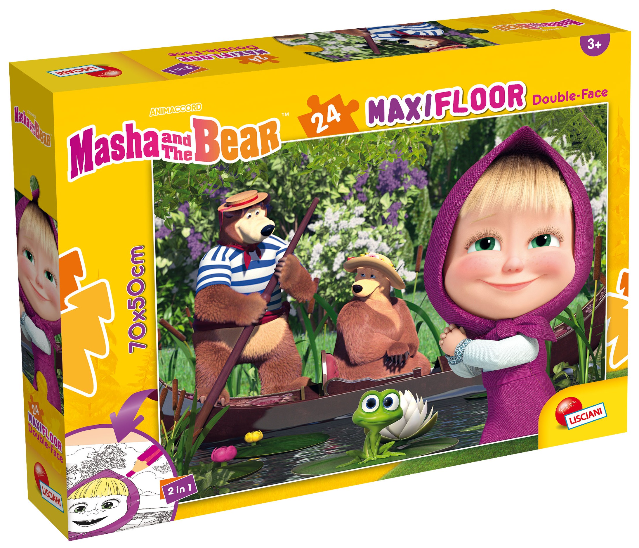 Двулицев пъзел Lisciani за оцветяване от 24 части - Маша