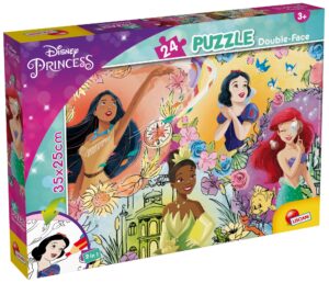 Двулицев пъзел Lisciani за оцветяване от 24 части - Принцеси