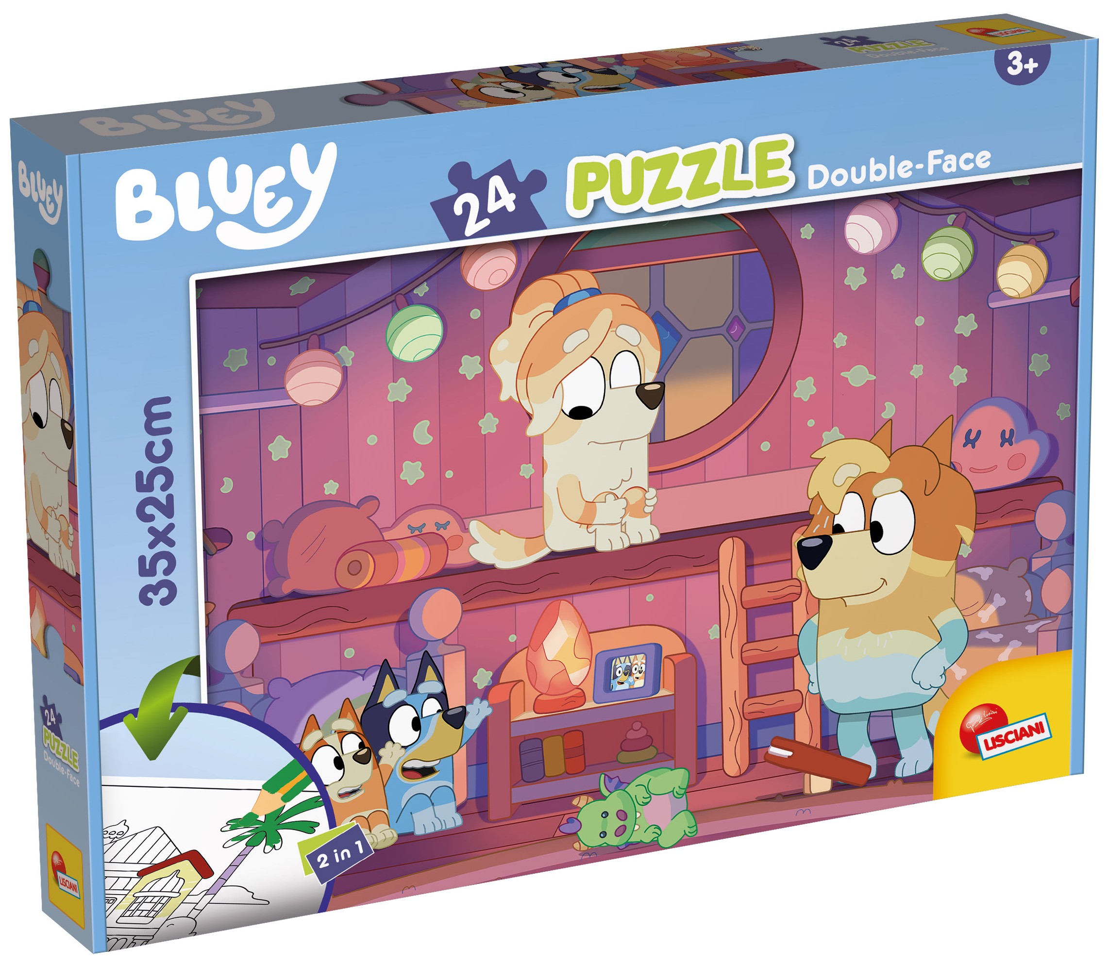 Двулицев пъзел Lisciani за оцветяване от 24 части - Време за история