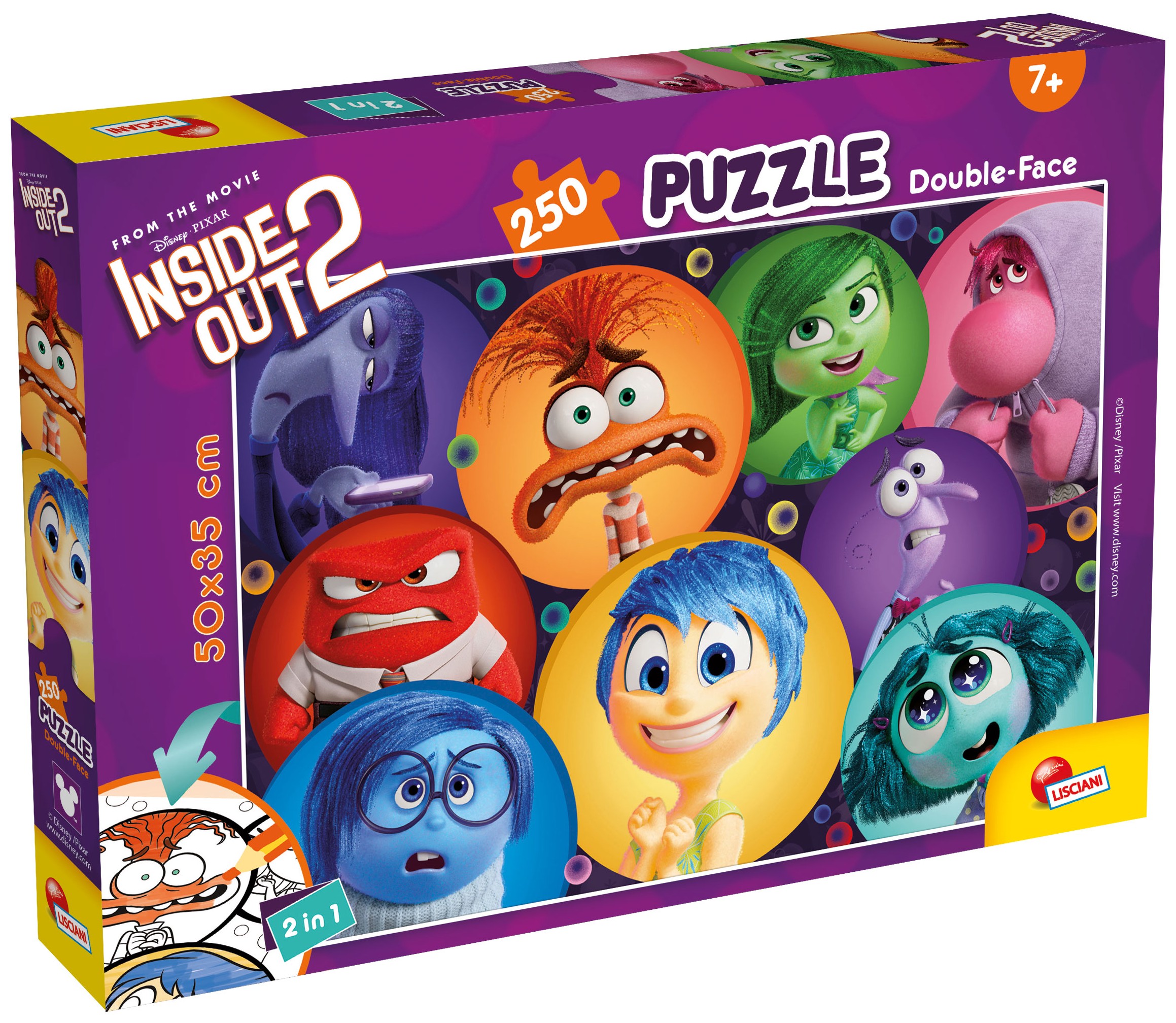 Двулицев пъзел Lisciani за оцветяване от 250 части - Отвътре навън 2
