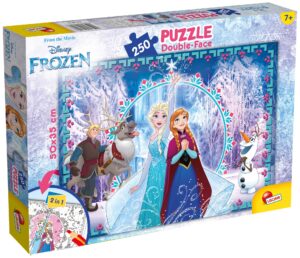 Двулицев пъзел Lisciani за оцветяване от 250 части - Замръзналото кралство