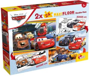 Двулицев пъзел Lisciani за оцветяване от 2 х 24 части - Колите