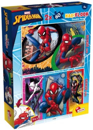 Двулицев пъзел Lisciani за оцветяване от 2 х 60 части - Спайдърмен