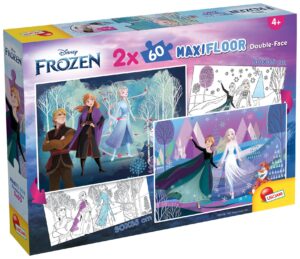 Двулицев пъзел Lisciani за оцветяване от 2 х 60 части - Замръзналото кралство