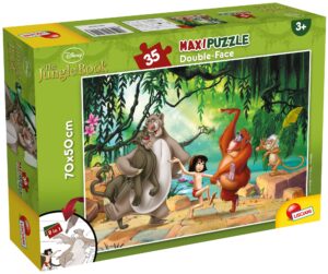 Двулицев пъзел Lisciani за оцветяване от 35 части - Книга за джунглата