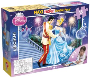 Двулицев пъзел Lisciani за оцветяване от 35 части - Пепеляшка