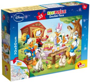 Двулицев пъзел Lisciani за оцветяване от 35 части - Семеен обяд