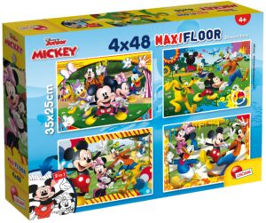 Двулицев пъзел Lisciani за оцветяване от 4 х 48 части - Мики Маус