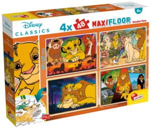 Двулицев пъзел Lisciani за оцветяване от 4 х 48 части - Цар Лъв