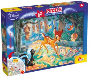 Двулицев пъзел Lisciani за оцветяване от 60 части - Бамби