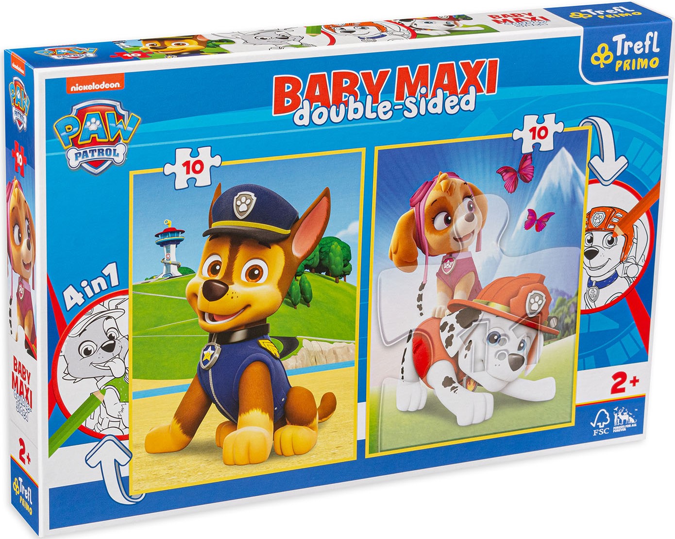 Двустранен пъзел Trefl 2 х 10 части - Пес Патрул