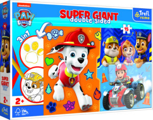 Двустранен пъзел Trefl 3в1 от 15 части - Запознайте се с Пес Патрул