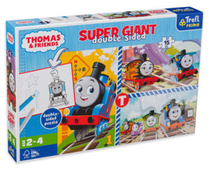 Двустранен пъзел Trefl 3в1 от 15 макси части - Томас и приятели