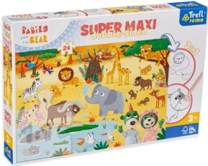 Двустранен пъзел Trefl от 24 макси части - Бебета животни