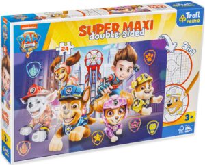 Двустранен пъзел Trefl от 24 макси части - Предизвикателства за Пес Патрул