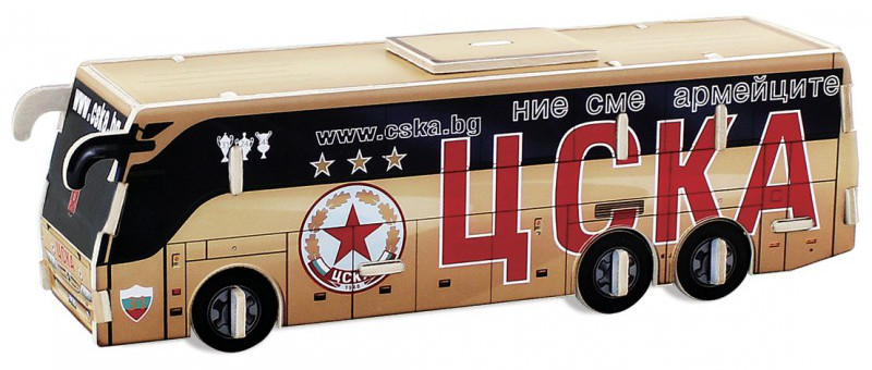 Дървен 3D пъзел Robo Time от 24 части – Автобус на ЦСКА