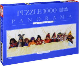 Панорамен пъзел Educa от 1000 части - Десет в креватчето, Ан Гедес