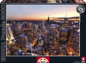 Пъзел Educa от 3000 части - Изгрев в Манхатън, Ню Йорк