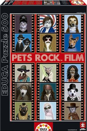 Пъзел Educa от 500 части - Звездни домашни любимци