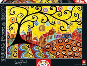 Пъзел Educa от 1000 части - Процъфтяващо селце, Карла Джерард