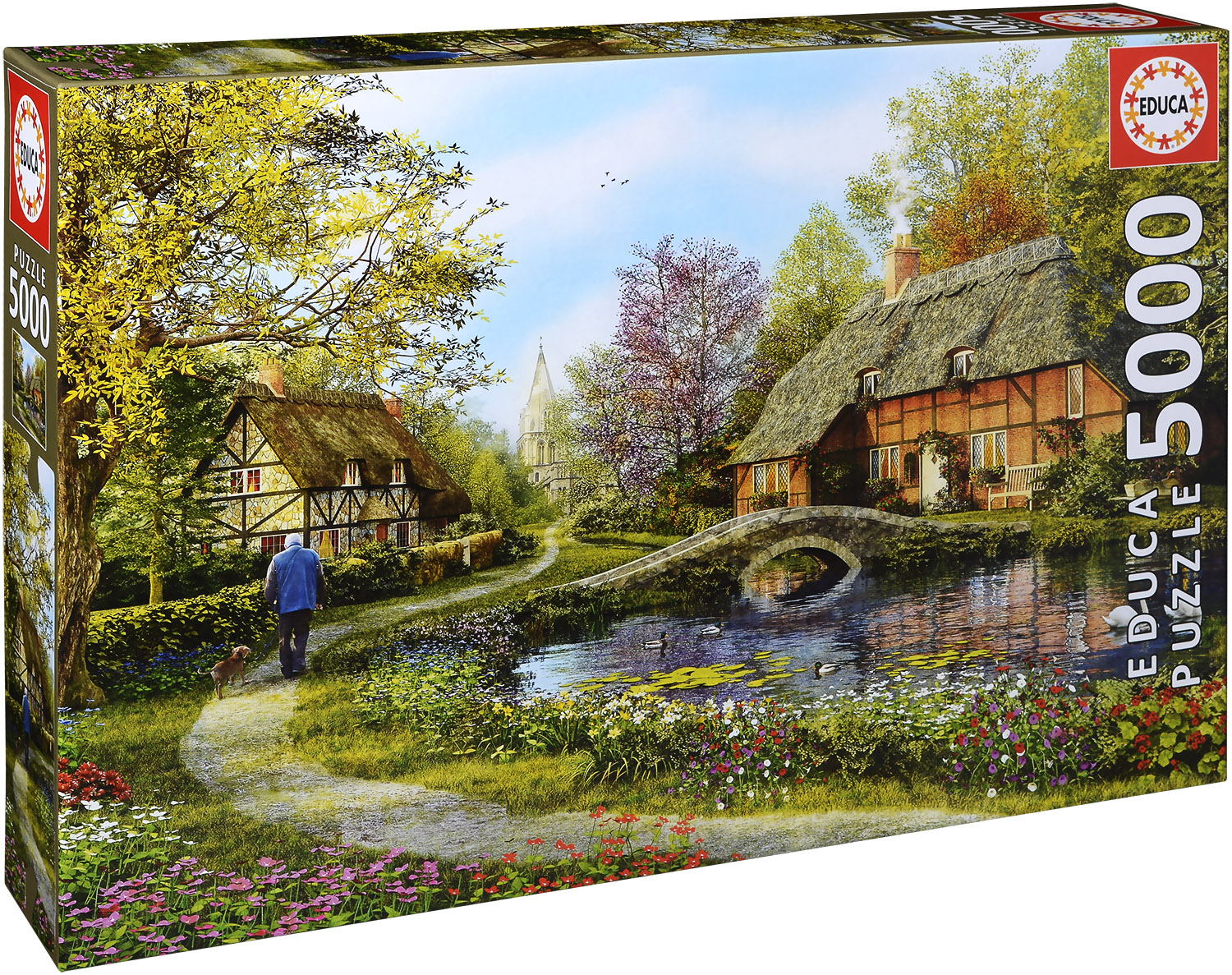 Пъзел Educa от 5000 части - Полски хижи, Доминик Дейвисън