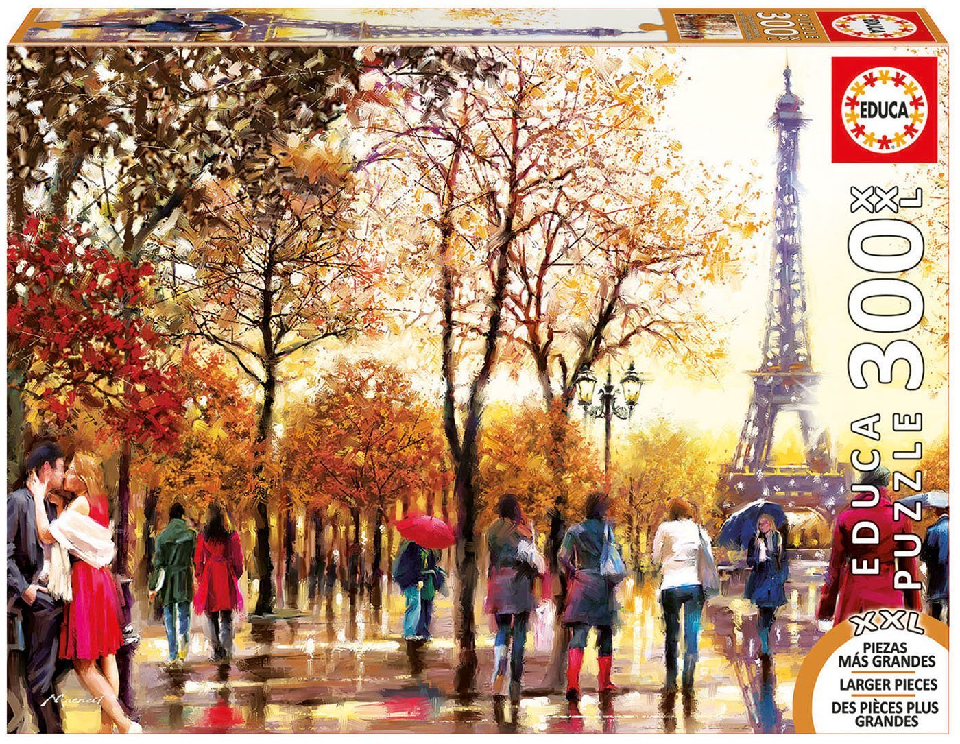 Пъзел Educa от 300 XXL части - Айфеловата кула, Париж, Ричар Макнийл