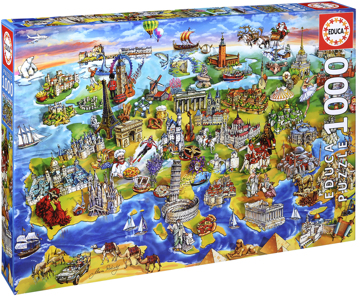 Пъзел Educa от 1000 части - Европейски свят