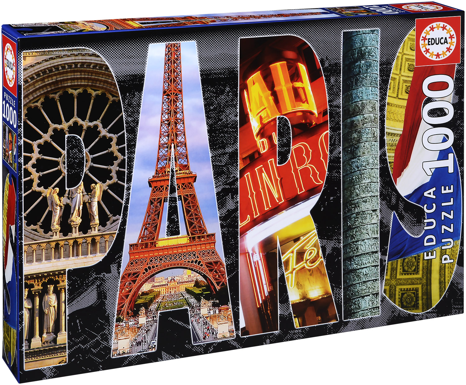 Пъзел Educa от 1000 части - Колаж на Париж